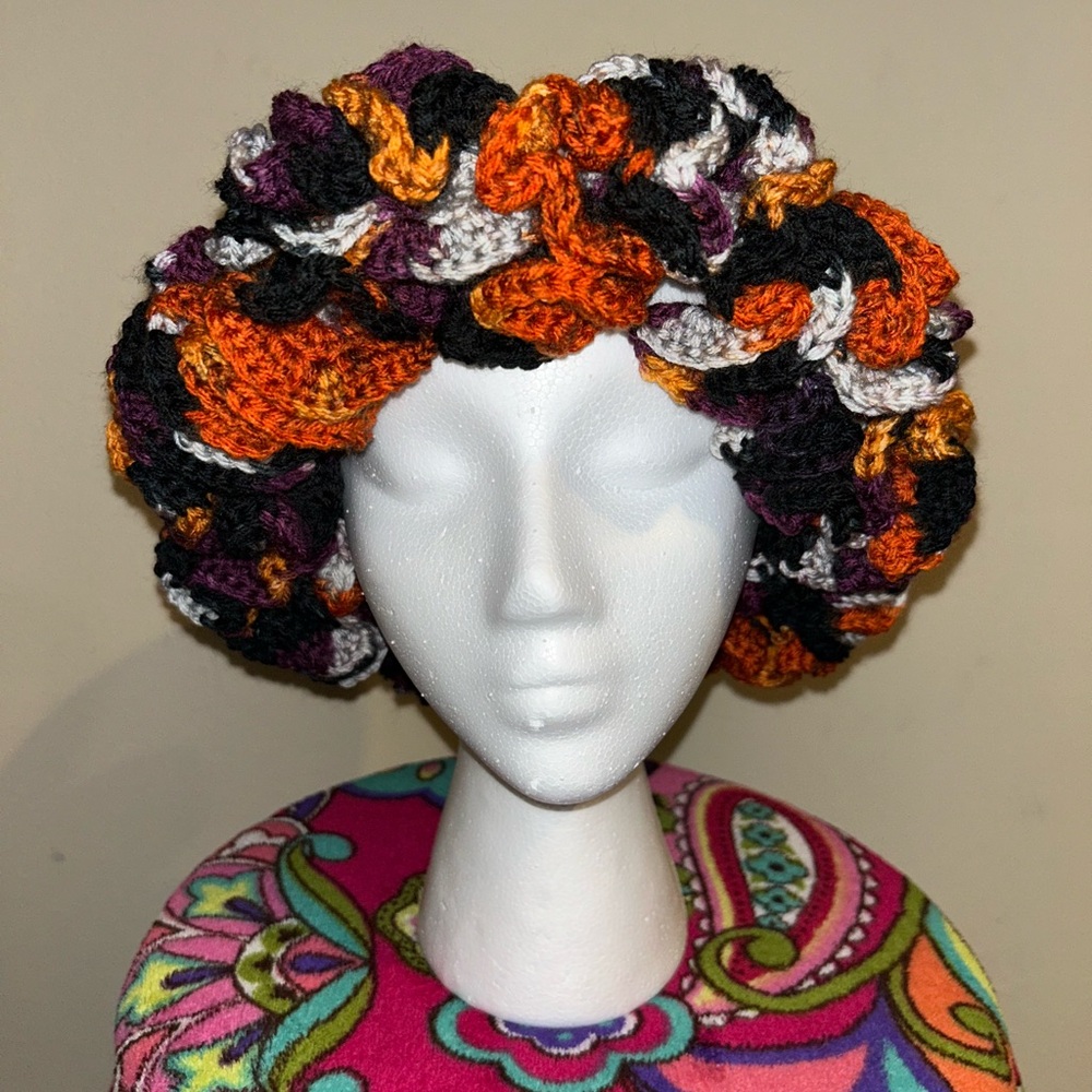 Crochet triple Ruffle Beanie
